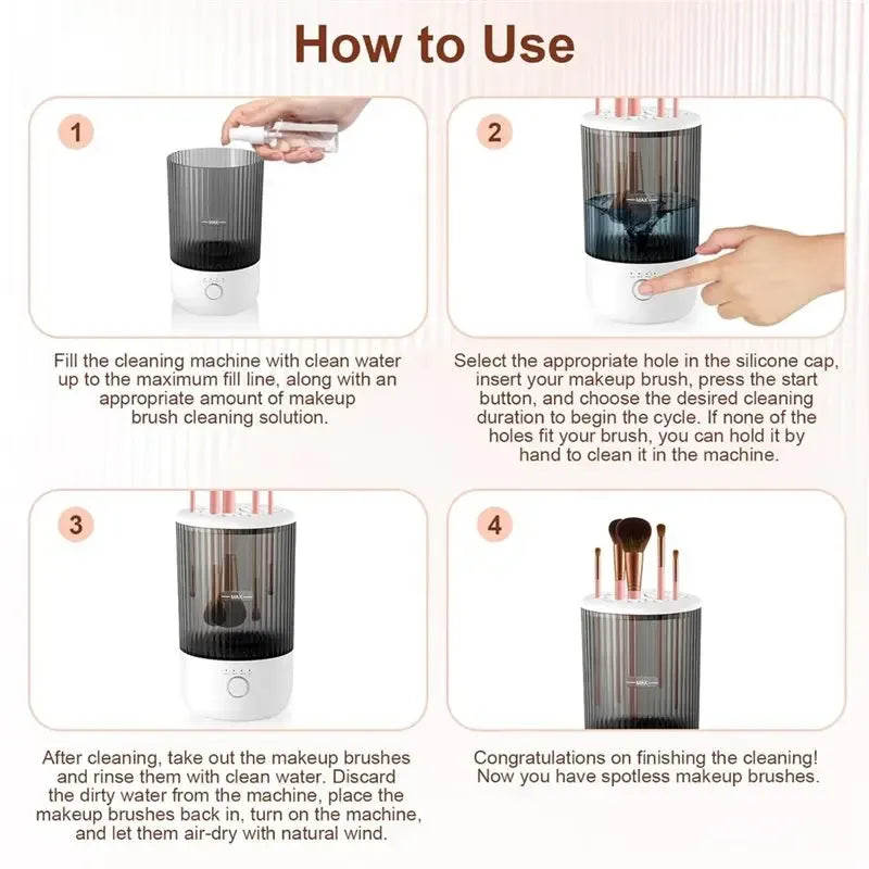 Rutamo Limpiador Eléctrico de Brochas de Maquillaje