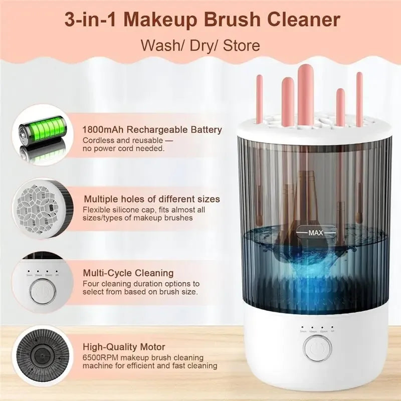 Rutamo Limpiador Eléctrico de Brochas de Maquillaje