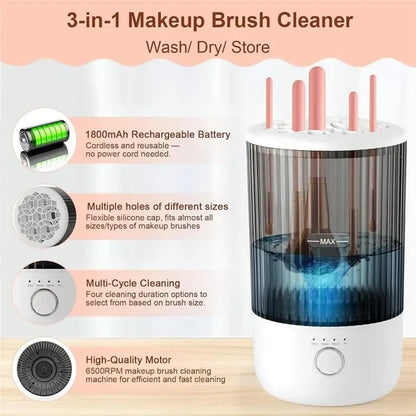 Rutamo Limpiador Eléctrico de Brochas de Maquillaje